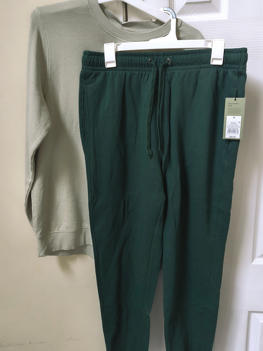 2pcs Set Men's Crewneck Sweatshirt & Sweatpants